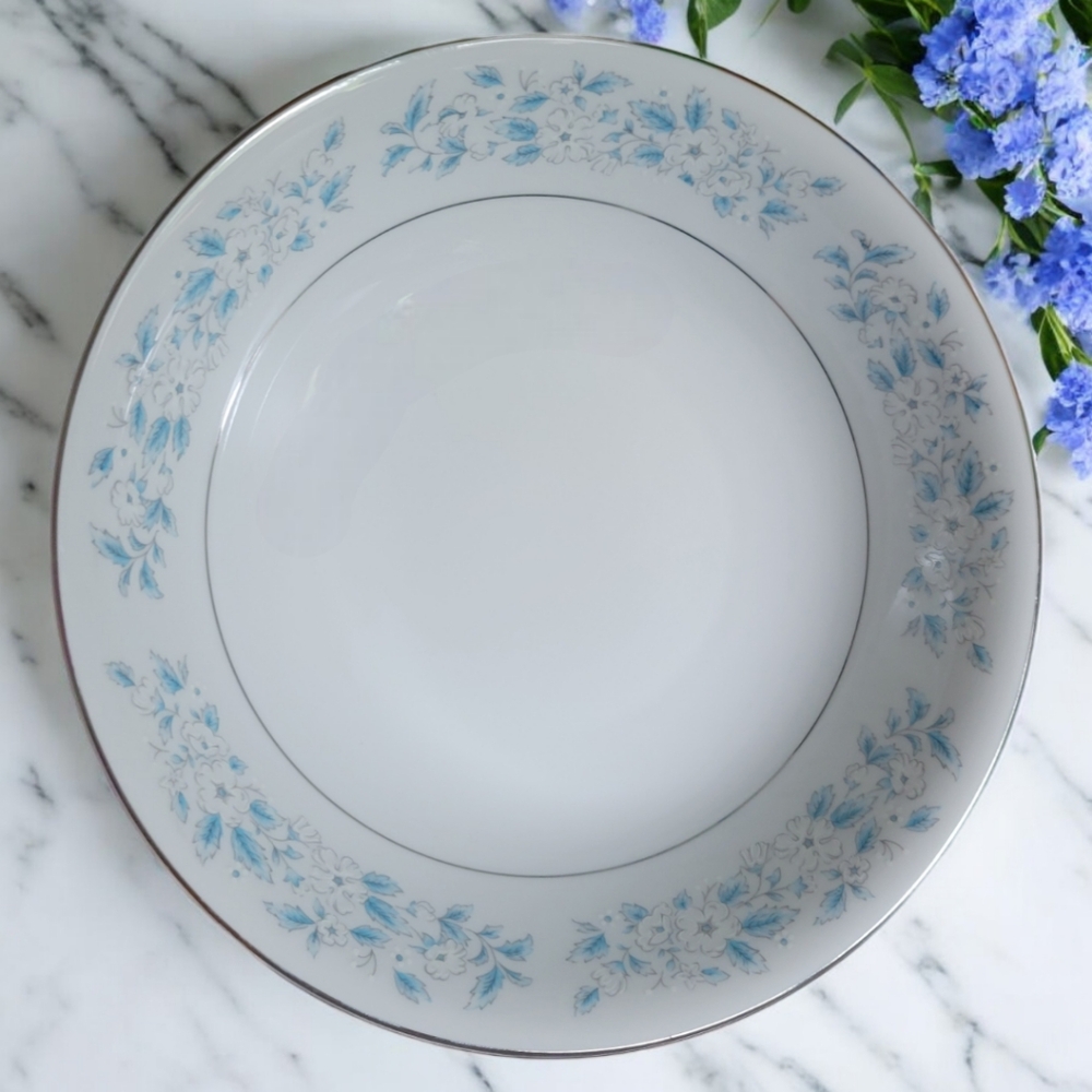Vtg Vegetable Bowl Spring Formal STYLE HOUSE Montgomery Ward Platinum Accents